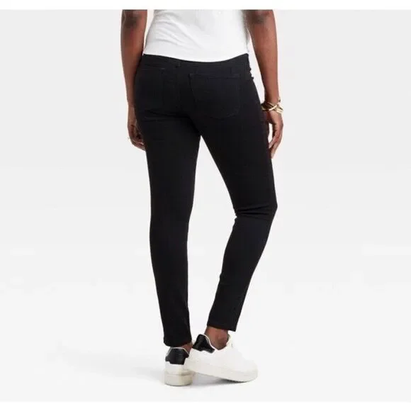 Isabel Maternity Women’s Crossover Panel Maternity Skinny 28 Jeans Black 6 NWT - Picture 3 of 7